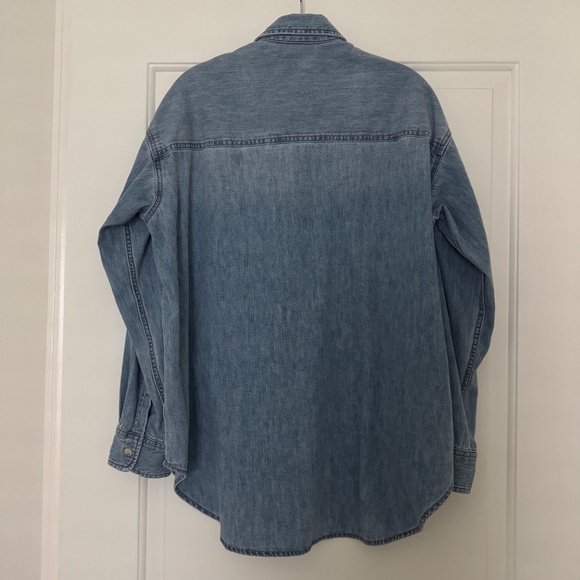 Aritzia THE '80S COMFY DENIM SHIRT XXS 7 Yrs Pctr Ths Bleu - Picture 5 of 5